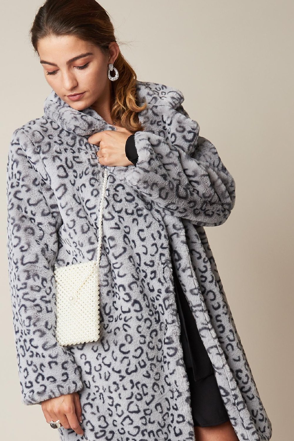 Sac Happy Pearls With Button Blanc cassé Plastique h5Image4